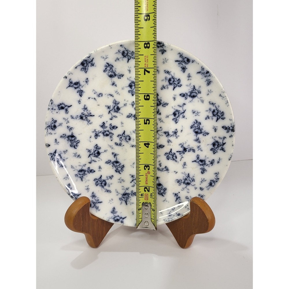 Antique Royal Bonn Rosen Blue White 9" Plate Franz Anton Mehlem Germany - Picture 4 of 5